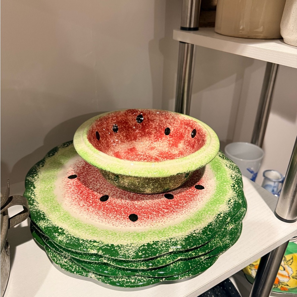 Watermelon-Themed Plate Set